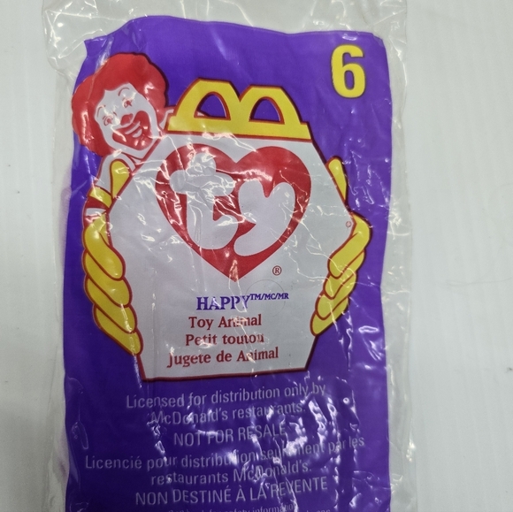 Ty Other - McDonald's Happy Meal Toy TY Teenie Beanie Babies #6 Happy The Hippo